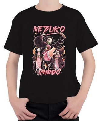 Nezuko Kamado Anime Kimono Bambus Dämonenjäger Geschenk Cosplay Unisex Kinder T-