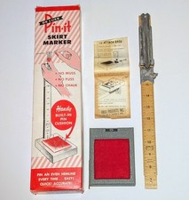 Vintage Orco De Luxe PIN-IT Skirt Marker Hem Ruler Pin Cushion Made in USA