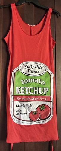 Ketchup Women's Juniors Costume Dress Small Medium Halloween No Hat Condiment