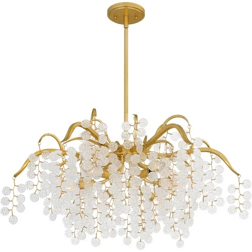 Gold Leaf Six Light Chandelier from the Maple Collection - Picture 4 of 6