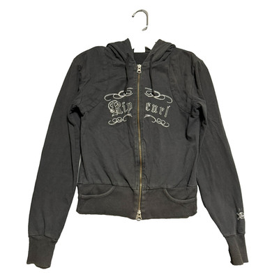 Vintage Y2K Rip Curl Hoodie Womens M McBling Grunge Skull Surf Mall Goth Skate