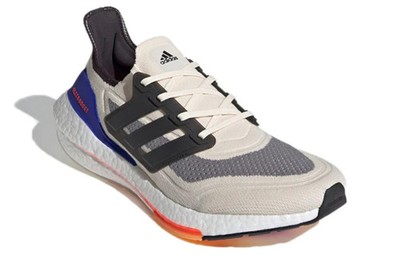Men's Adidas UltraBoost 21 Running Shoes White / Tan / Red Sz 14 S23869