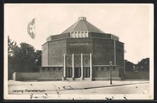 Lipsia, Planetario con strada, cartolina 1926 