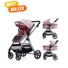 2 in 1 Baby Stroller, Newborn Infant Toddler Convertible Pram Stroller for 0-...