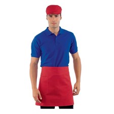 Tablier De Cuisine Vita Rouge Avec Poche 70x46 CM En Mélange De Coton Isacco