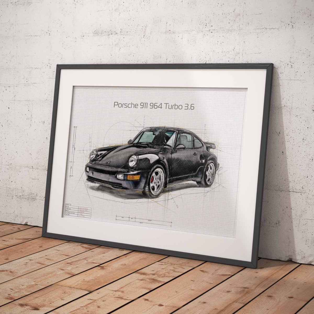 Porsche 911 964 Turbo 3.6 Poster | Will Smith Bad Boys 1995 | Wall