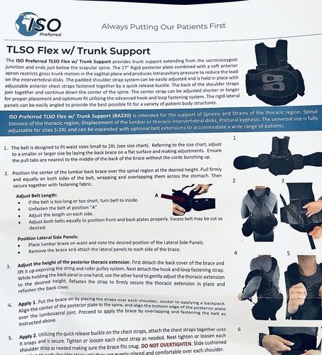 ISO Preferred TLSO Flex w/Trunk Support Back Brace - BA-220 Universal Size NEW - Picture 8 of 9