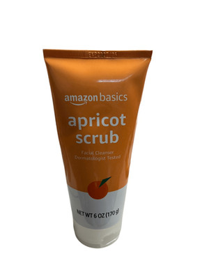 Amazon Basics Apricot Scrub Facial Cleanser 6oz Dermatologist Tested NEW