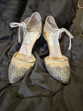 Betsy Johnson Womens Stela Silver Dress Pumps Shoes 8 Medium, Sparkle, Wedding