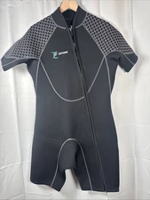 Men's Shorty 3mm Wetsuit Fullzip, Black, Zifumei, Size Large
