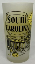 🥛Vintage South Carolina Hazel Atlas State Souvenir Tumbler Glass Map F/SH
