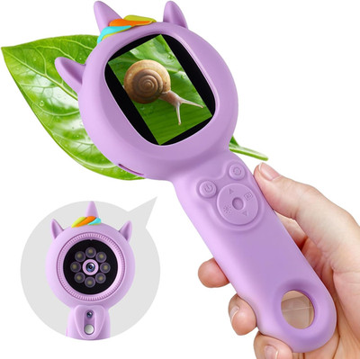 Kids Microscope- 500X Magnification,16X Zoom,Handheld Microscope for Kids with H