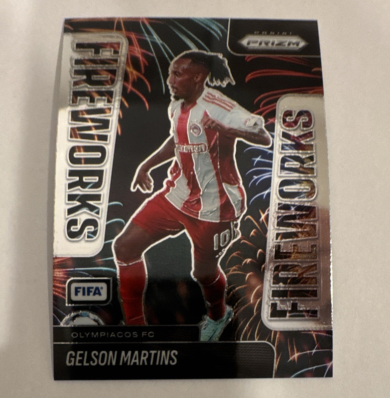 Panini 2025-26 Prizm FIFA Soccer Fireworks #18 Gelson Martins Olympiacos FC