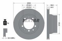 2X Textar Bremsscheibe Bremsscheiben Satz Bremsen Hinten 92052400