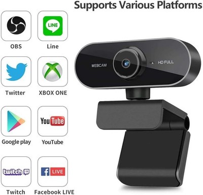 1080P Full HD Webcam für Konferenz, Xbox, Zoom, Skype - Monitor montiert