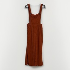 Cider Women's Sz M Corduroy Rust Brown Wide Leg Overalls Earthy Granola Boho