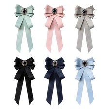 Women's Pre Tied Bowknot Beads Bow Tie Necklace Ladies Girls Ribbon Necktie for