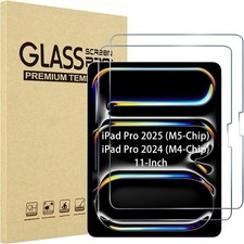 Tempered Glass Screen Protector for iPad Pro 11" 6th/5th/4th/3rd Gen 2025/2024
