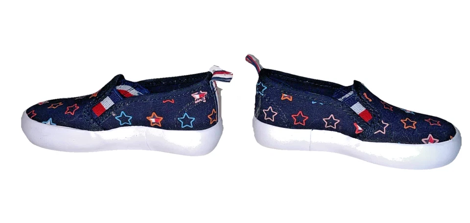 Tommy Hilfiger Bebé Niño Niña Zapatos Sin Cordones Talla 5 Azul con Estrellas Lona Patriótica* Foto 3 de 4