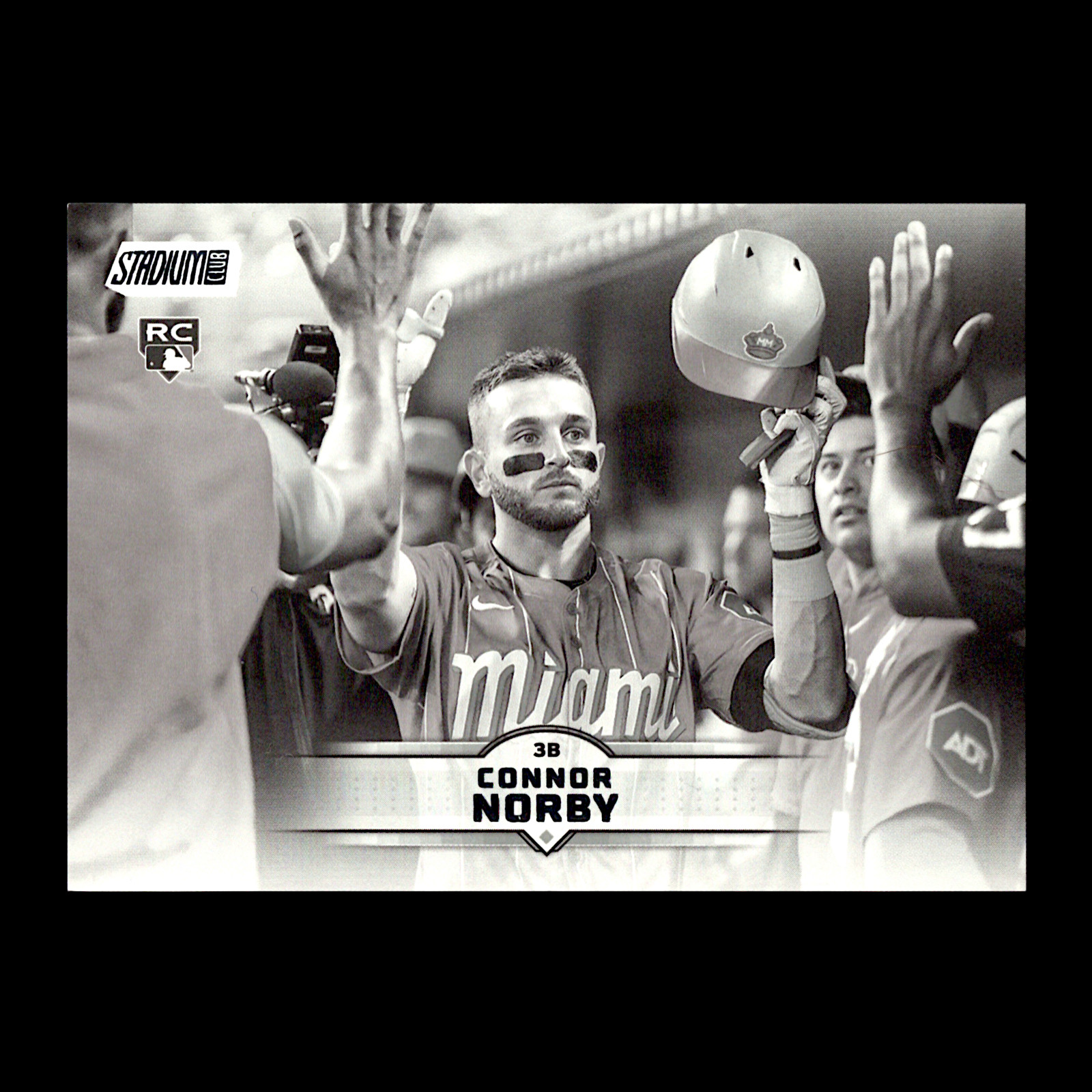 2025 Topps Stadium Club Connor Norby RC Black & White #149 Miami Marlins SP