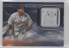 2021 Topps 70th Anniversary Manufactured Logo Blue Miguel Cabrera Patch 4o0