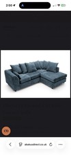 Harriet Crushed Chenille Corner Sofa Teal Blue