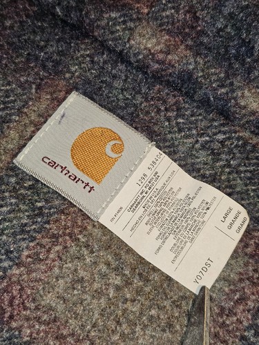 Vintage Rare 1990s Denim Carhartt Blanket Lined Blue Denim Vtg Size YOUTH Large - Picture 8 of 9