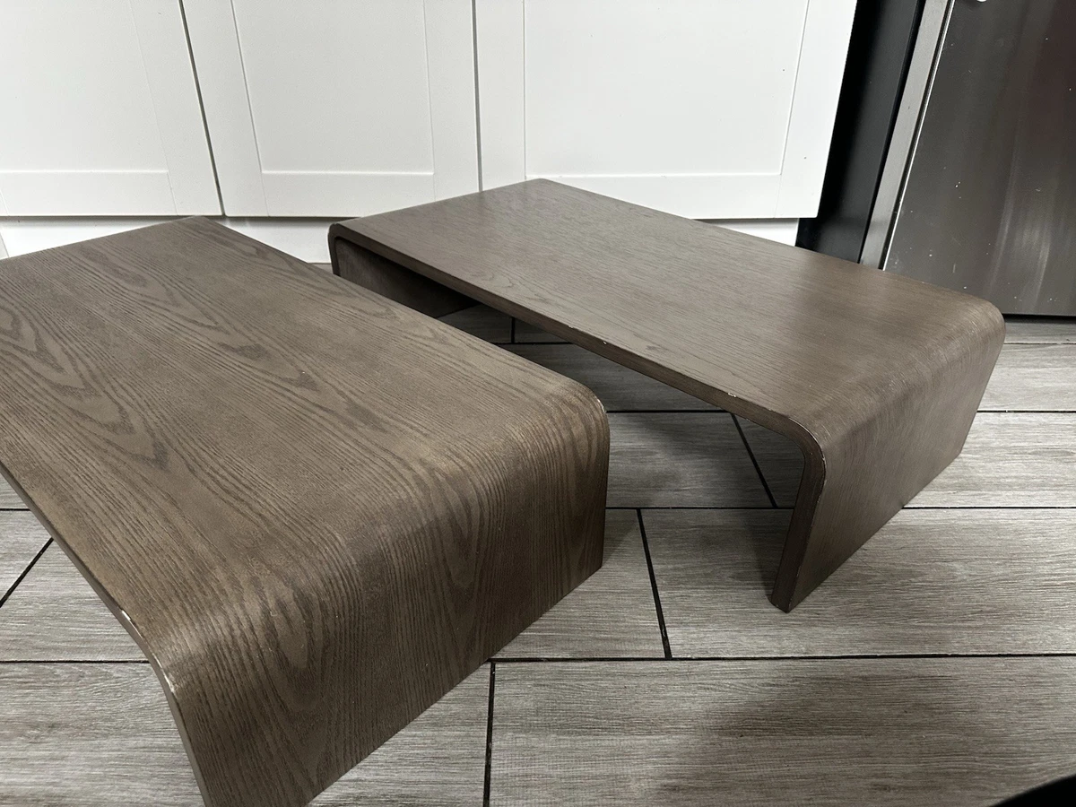 Mesa De Sofá Olee Sleep | Madera Maciza, Patas De Metal, Marrón Rústico, Soporta 18 Kg