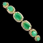 925 Sterling Silver Bracelet Oval Emerald 7x5mm Natural Gemstone Jewelry 7inches