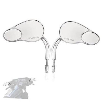  Rearview Mirrors,Split Vision Mirrors for Harley 1982-2025 Most Models Chrome