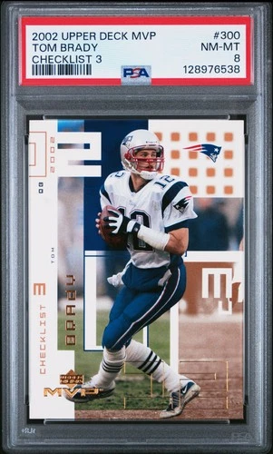 2002 Upper Deck Mvp #300 Tom Brady Checklist 3 PSA 8