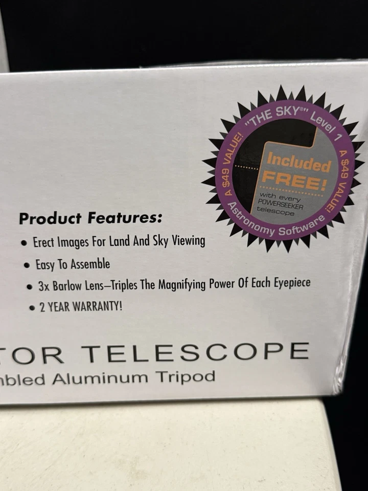 Celestron - PowerSeeker 50AZ Telescope - 50mm Refractor Telescope w/ Tripod NEW! - Image 2 of 3