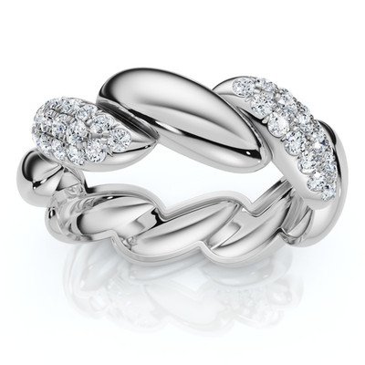 Damen Vorsteckring Diamant Seil Jubiläumsring 14 Karat Gold oder Platin Lab Grown