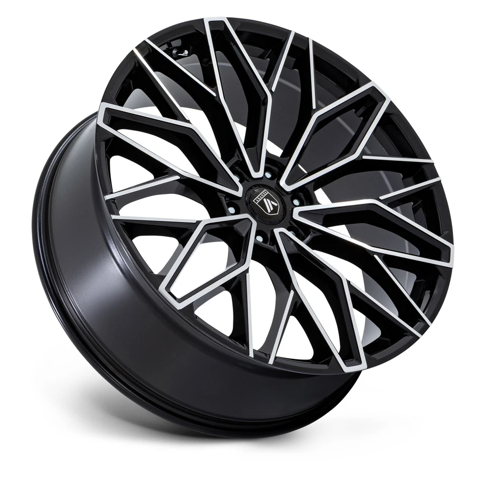 22" Asanti Black AB050 Mogul 6 Gloss Black Machined Face 22x9.5 Wheel 6x5.5 25mm - Image 2 of 4
