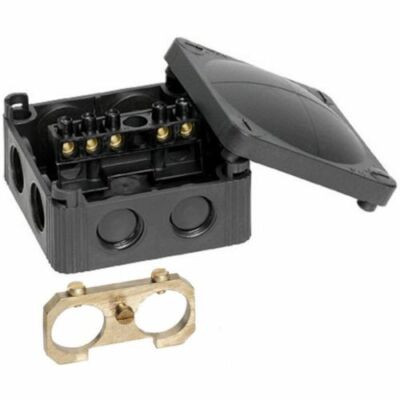 Wiska ACE Kombibox SWA Kabelverbindungsset schwarz mit Erdungsleiste IP66/7 85x85x51mm