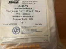 2x IDEX P-300X Fitting Flangeless Ferrule 1/8″ Yellow 10x per pack