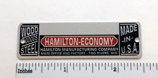 Hamilton Economy Drafting Table Metal Identification Badge - Reproduction