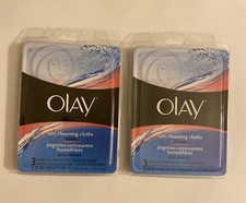 2 Olay Wet Cleansing Cloths Normal 3 count Each X 2 pack NEW AUTHENTIC HTF