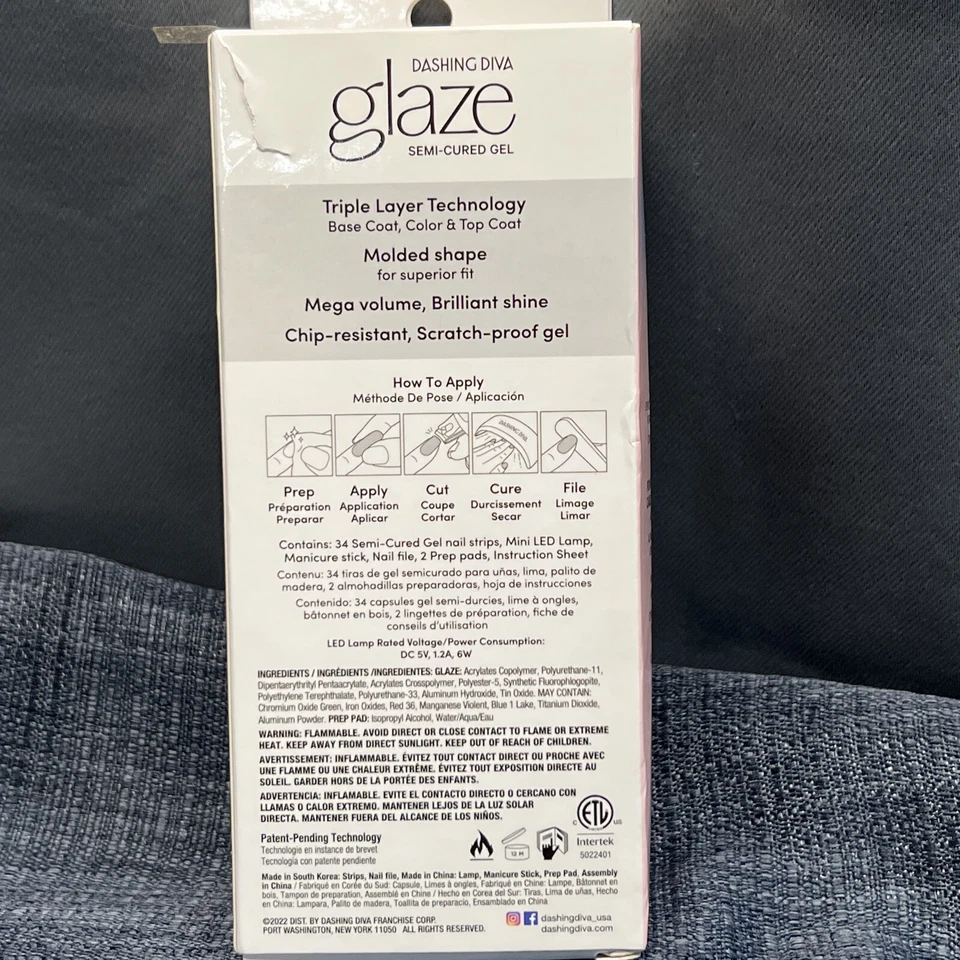 Dashing Diva Glaze Strong Starter Kit Semi Cured Gel LED Lamp Included Pink - Изображение 3 из 4