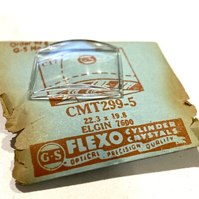 G&S Uhrenglas FLEXO CMT 299-5 - 22,3x19,8 - Elgin 7600 [NOS] (Watch crystal)