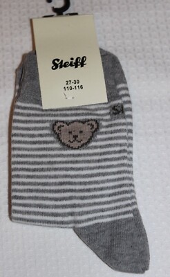 Steiff süße Söckchen NEU Gr.27-30 Teddy grau Ringelmuster