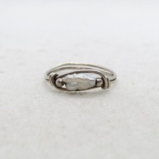 Beautiful Simple Sterling Silver 925 Pearl Ring Size 5.25 K3582
