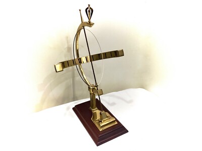 Vintage 24 Stunden Uhr *Tempus Fugit* 47cm Messing Mahagoni Sockel RAR Sammler