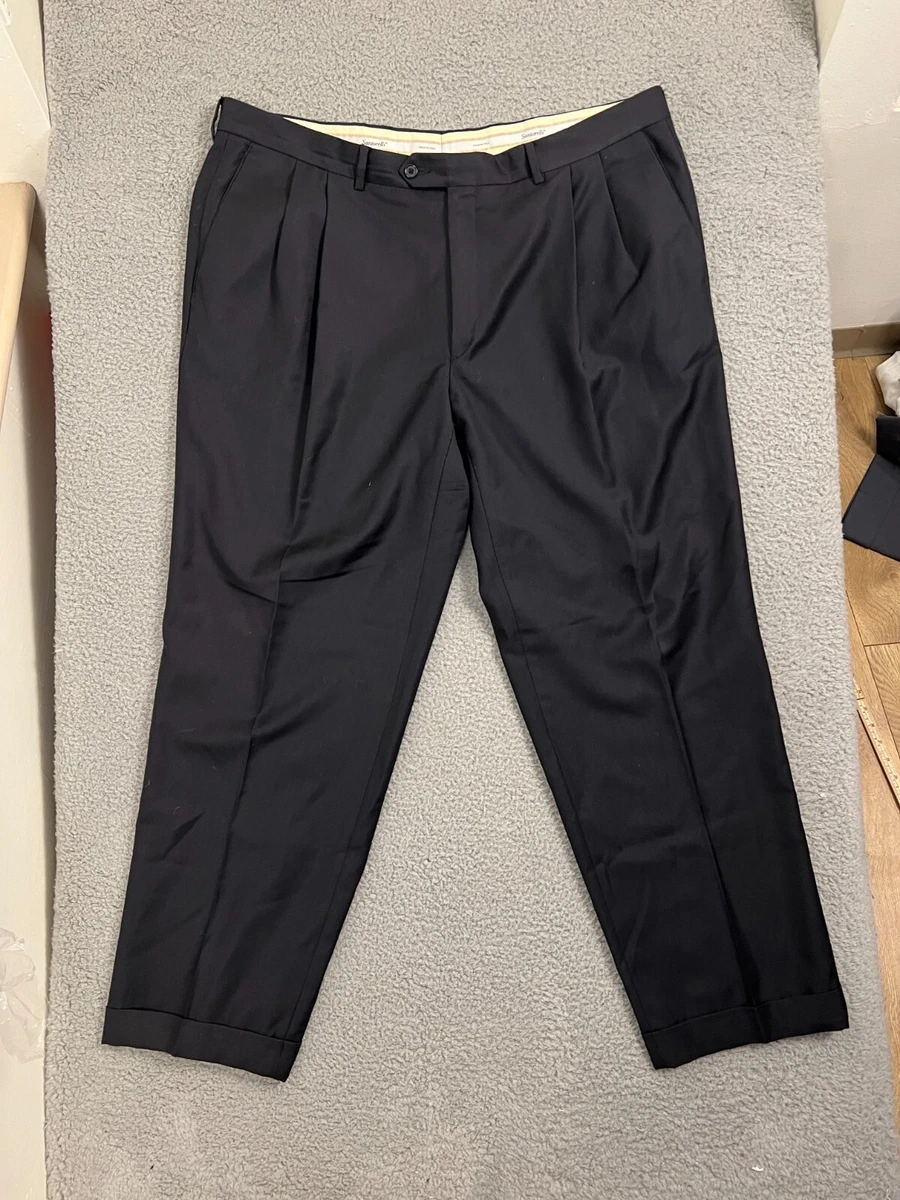 Santorelli Luxury Serge Dress Pants Men s 42 Navy Romeo Made In Italy Pants