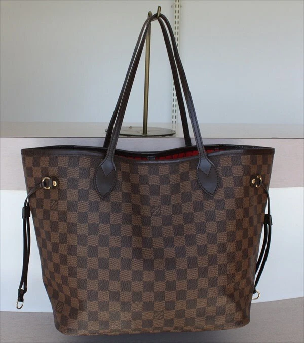 AUTHENTIC LOUIS VUITTON NEVERFULL MM Damier Ebene Tote bag No.1374 