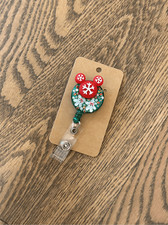 Mickey Mouse Handmade Green and Red Work Badge Reel