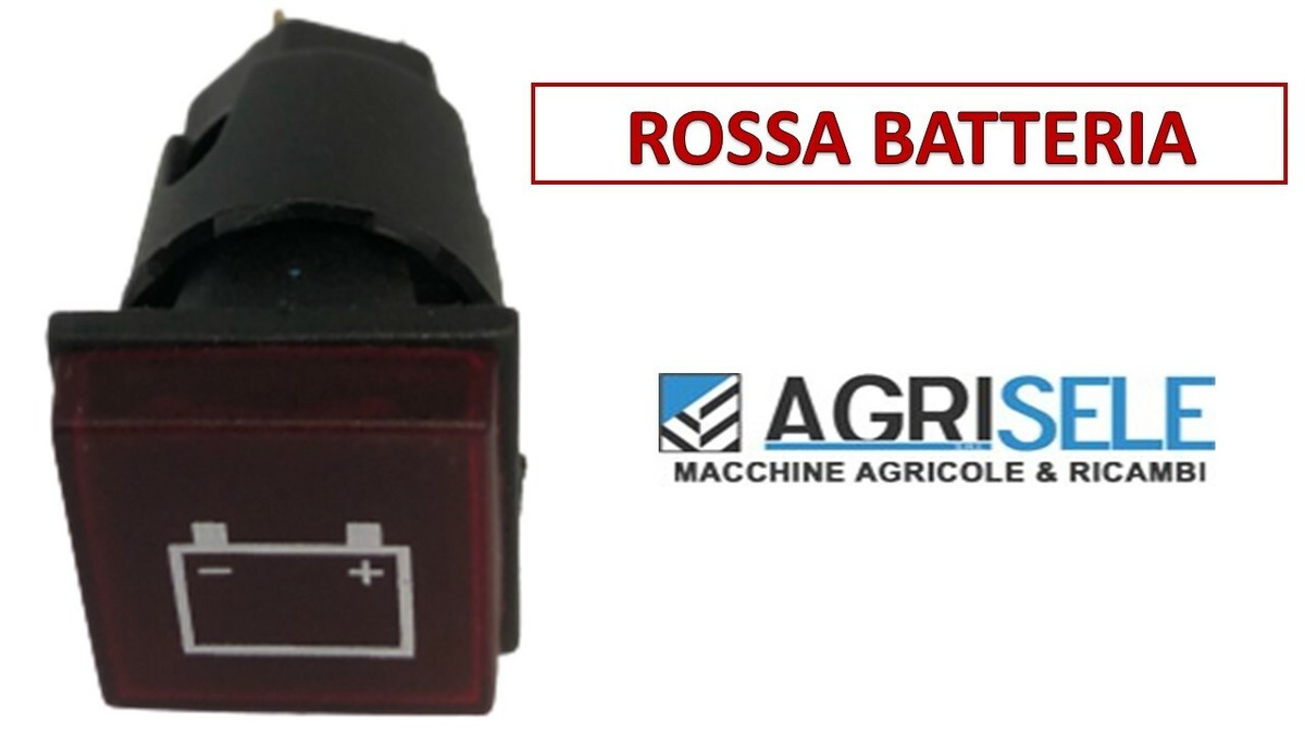 Spia Batteria Quadrata Rossa Per Trattore COBO - 12V/24V, Senza Lampadina, 22.5x22.5 Mm - Foto 3