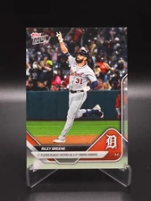 HISTORY MADE! Riley Greene 2025 Topps Now May 2nd Detroit Tigers #132 IN HAND!