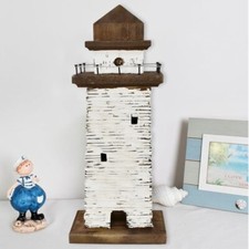 Nautical Decor Wooden Lighthouse Beach Themed Ornaments Coastal Ocean Decoration