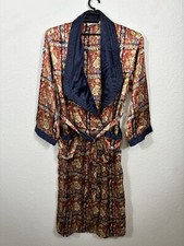 Vintage Victoria Secret Robe Womens M/L Gold Label Polyester Animals Multicolor